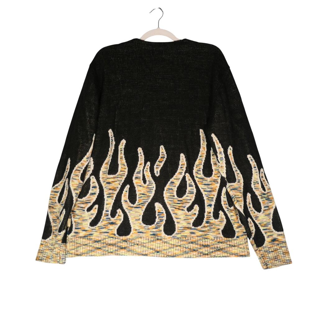 Urban Outfitters Cardigan Sweater Womens Medium Dark Gray Flame Oversized Boho - Picture 5 of 12